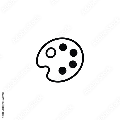 Artist paint palette with thumb hole icon