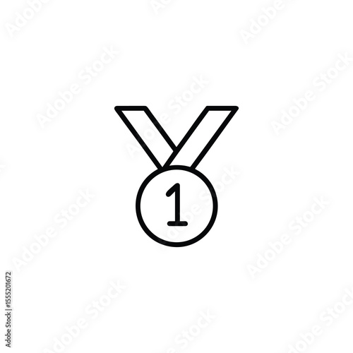 First place winner medal icon vector