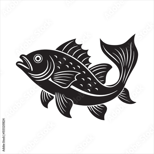 basa fish vector art illustration