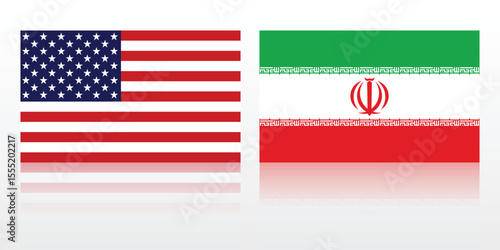 Illustration Vector Featuring USA and Iran Identity