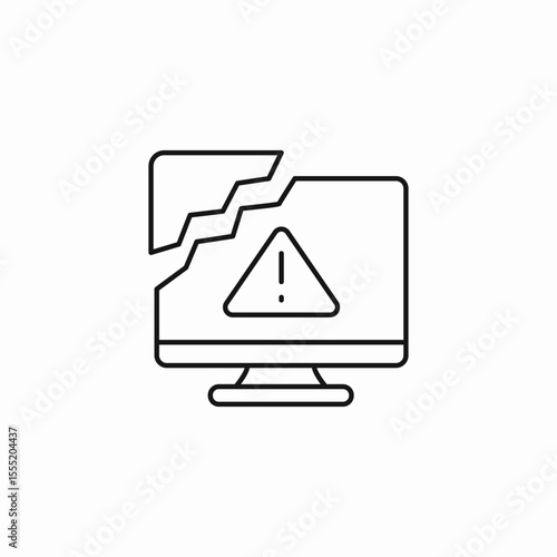 computer error warning icon sign vector