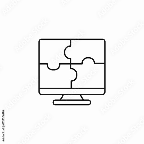 computer puzzle solution icon sign vector