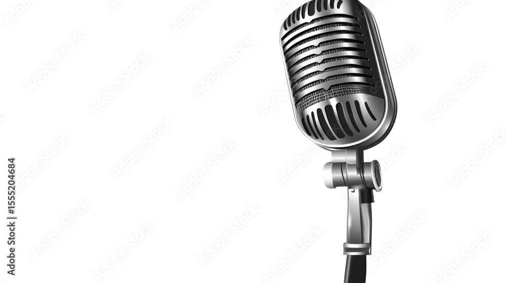 Fototapeta premium microphone isolated on white background