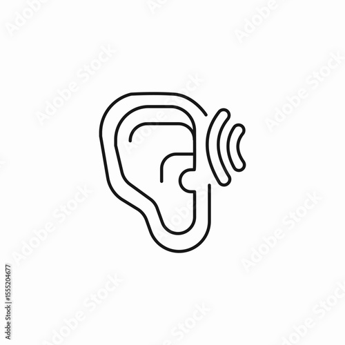 ear hearing sound icon sign vector