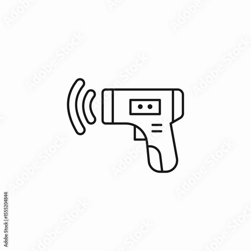 infrared thermometer temperature icon sign vector