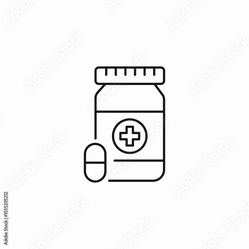 medicine bottle pill icon sign vector