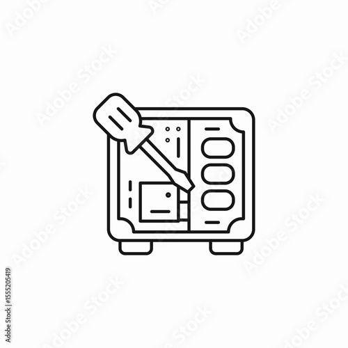 pc case repair icon sign vector