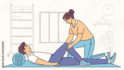 Physiotherapy Session for Leg Stretching.