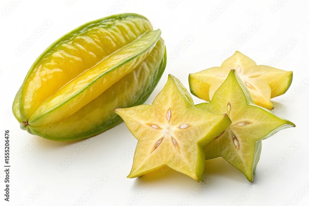 Fototapeta premium Star fruits two on white background.