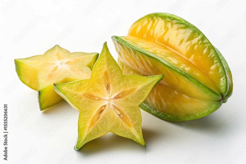 Fototapeta premium Star fruits two on white background.