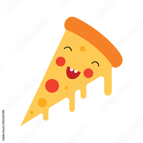 Bold pizza slice showing cool attitude Vector illustration