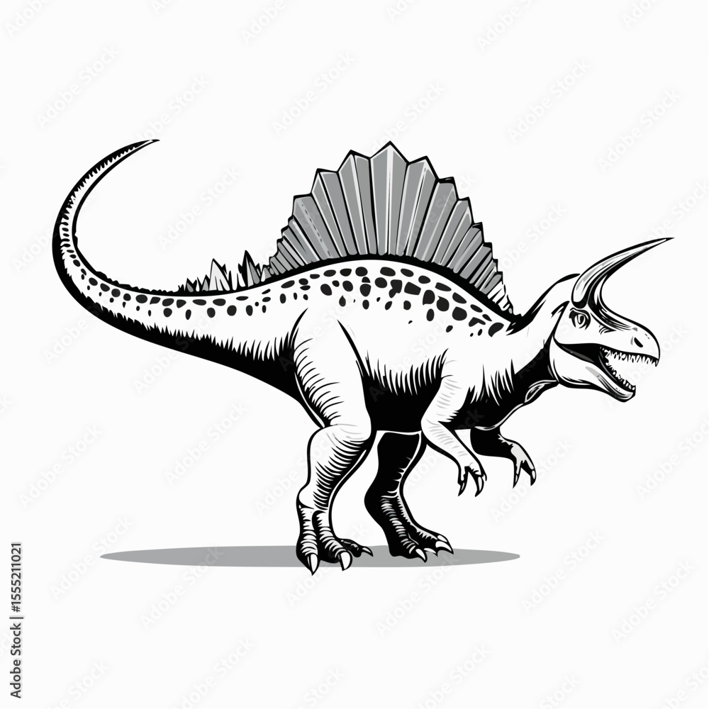 Naklejka premium Spinosaurus vector image. Spinosaurus dinosaur on white background Vector Image.