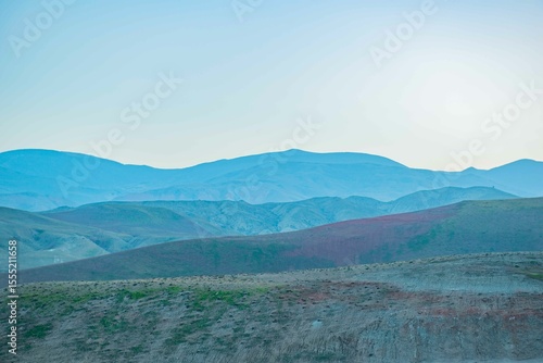 The colored mountains of Khizi in Azerbaijan are very beautiful