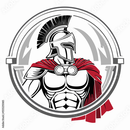 Spartan Soldier Warrior Image Vector. Strong Warrior Spartan Soldier Shield Stock Vector.