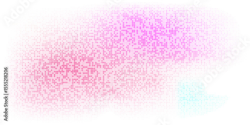 "Soft abstract halftone pattern with pink and purple dots on a white background. Gentle gradient and dotted design create a modern, airy, and stylish look for creative, pop art, or digital themes."