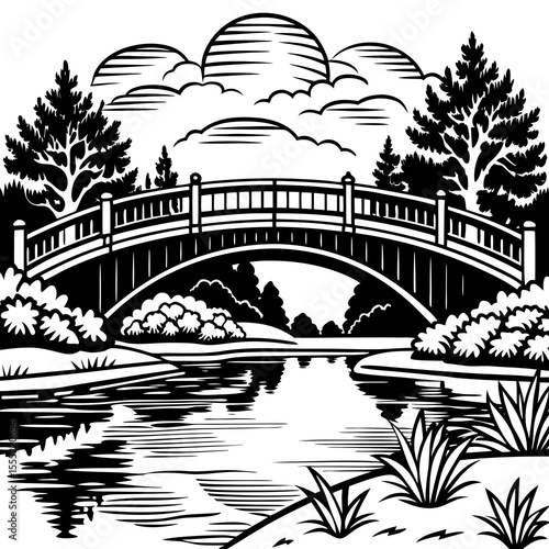 black and white illustration
