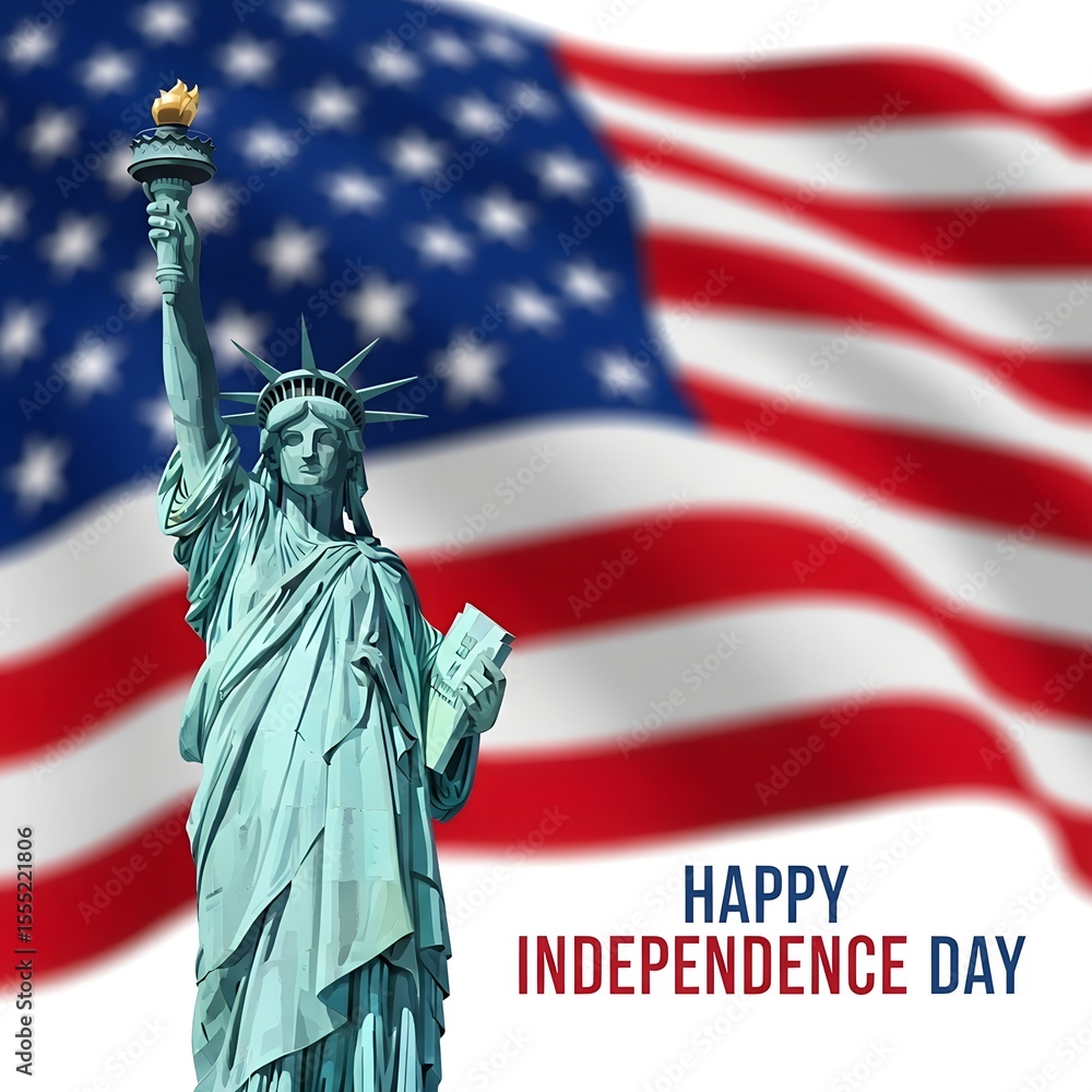 Naklejka premium Independence Day USA Post Design 