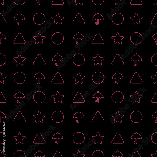 Seamless pattern of Korean candies dalgona or ppopgi with various shapes. Vector flat illustration