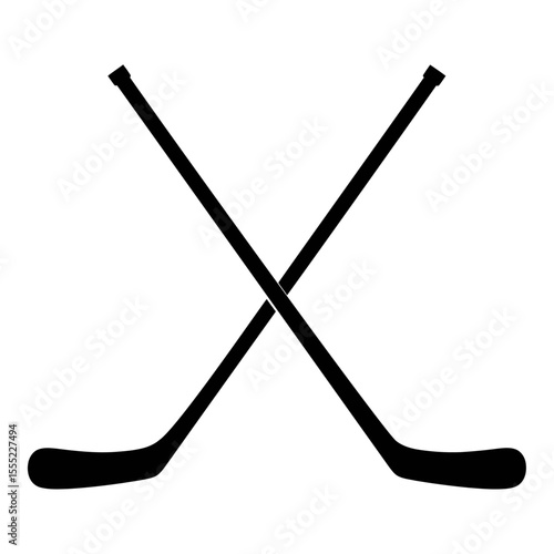 Crossed Hockey Sticks Silhouette Icon