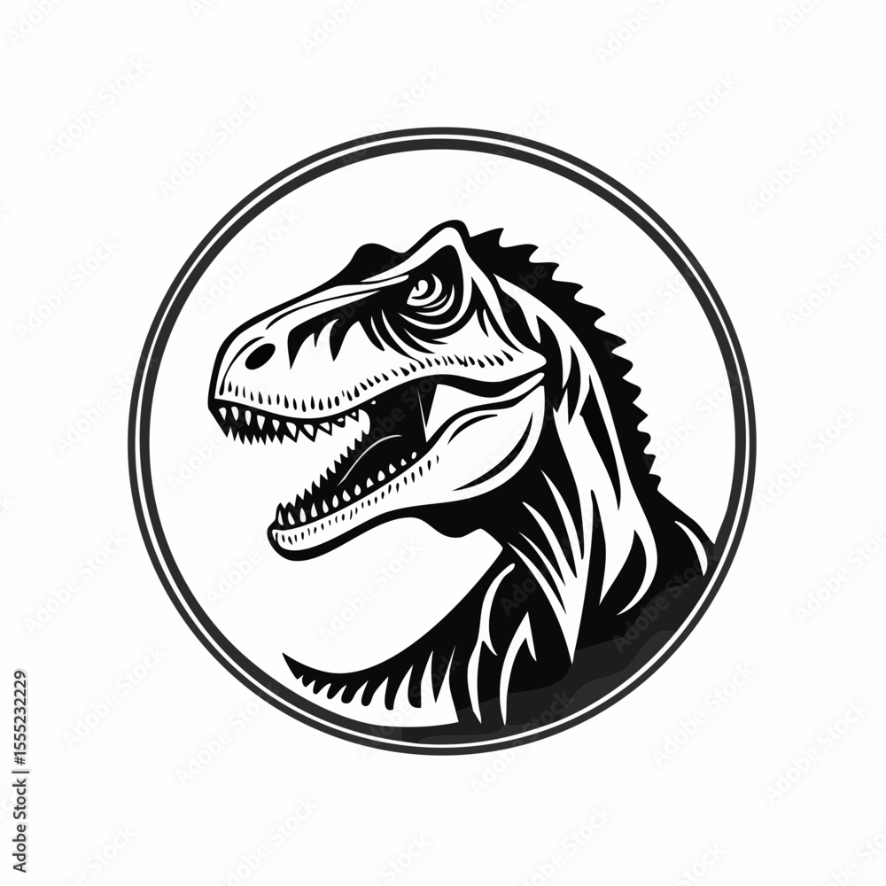 T-Rex Raptor Dinosaur Logo Design Template vector isolated on white background. T-Rex Raptor Dinosaur Logo Design Template vector isolated on white background.