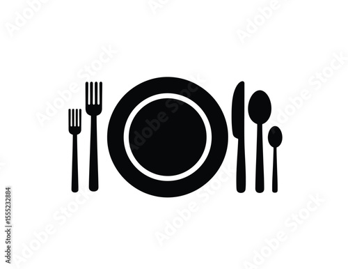 Utensils vector icons set in black color with white background. Icon sheet. Kitchenware.