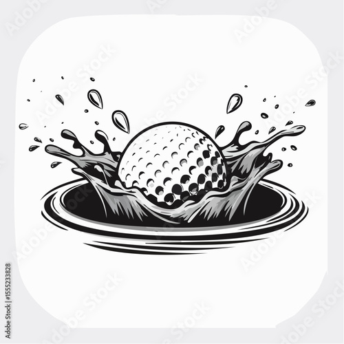 Golf Bunker Shot Images. Golf ball bunker shot sand splash vector isolated on white background.