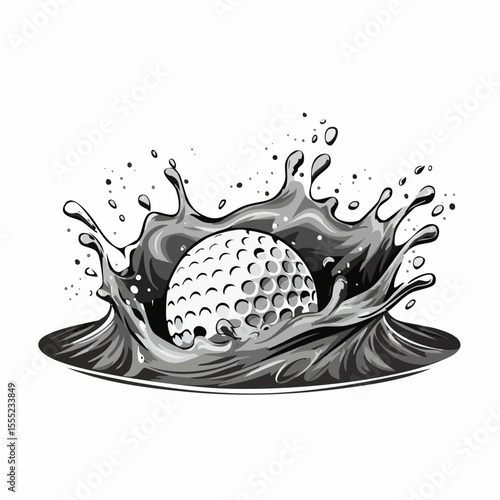 Golf Bunker Shot Images. Golf ball bunker shot sand splash vector isolated on white background.
