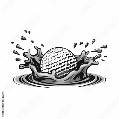Golf Bunker Shot Images. Golf ball bunker shot sand splash vector isolated on white background.