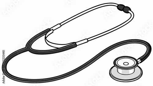 Black and White Medical Stethoscope for Healthcare Professionals.
