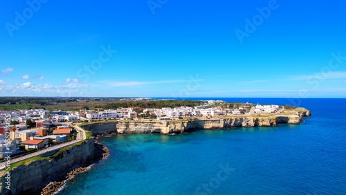 Torre dell'Orso - Italy, Apulia - Aerial view of the cliffs