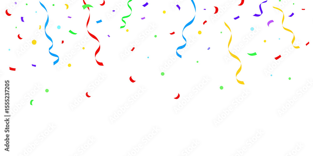 Fototapeta premium colorful confetti on white confetti, vector, paint, color, party, illustration, celebration, birthday,