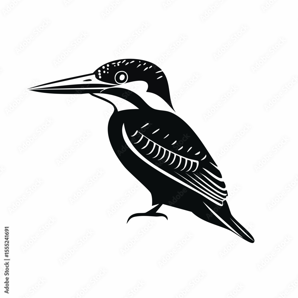 Obraz premium Common Kingfisher Bird image vector. Illustration of Common Kingfisher Bird image isolated on white background.