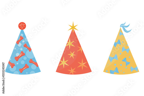 Canvas Print Party hats for dogs icon vector set