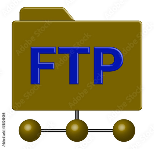 FTP Folder Icon - File Transfer Protocol Network Symbol