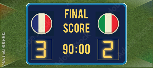 Final Scoreboard: France vs Italy Soccer Match