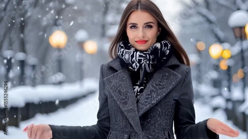 Woman winter snowy