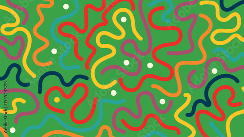 Wallpaper Mural Playful abstract green squiggle background Torontodigital.ca