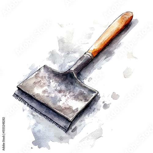Squeegee, watercolor drawing vector, isolated on a white background.