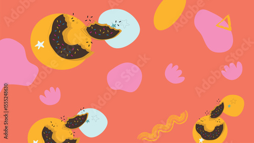 Oven and dough bakery tool background