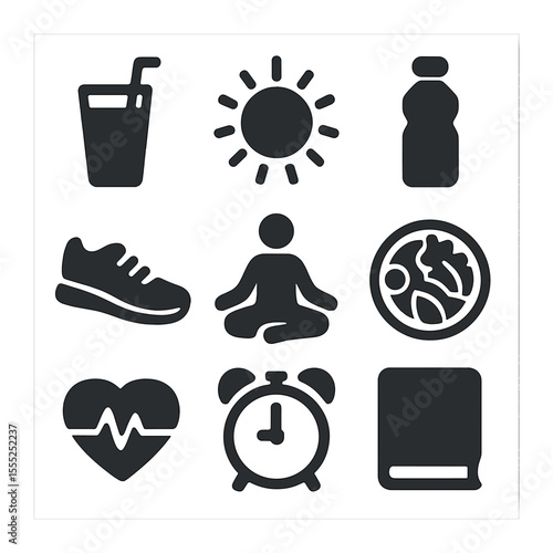 Brazilian States Icon Grid. Solid, filled icons set of Brazilian state maps: São Paulo, Rio de Janeiro, Minas