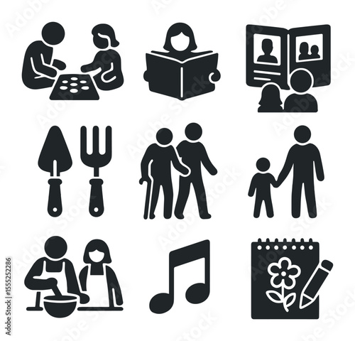 German States Map Icons. Solid, filled icons set of German state maps: Bavaria, Baden-Württemberg, North Rhine