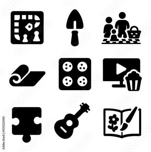 Satellite Map Icons. Solid, filled icons set of satellite state maps: orbital path, scan zone, imagery frame,