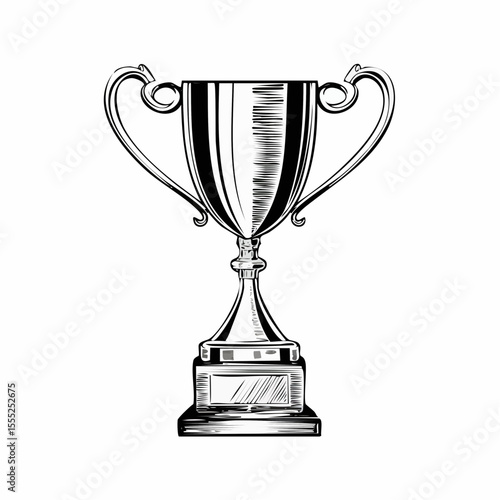 Winner Award Champion Trophy image vector isolated on white Background.