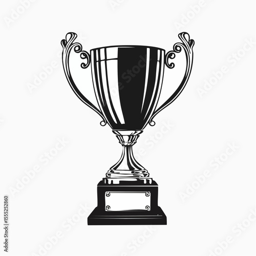 Winner Award Champion Trophy image vector isolated on white Background.