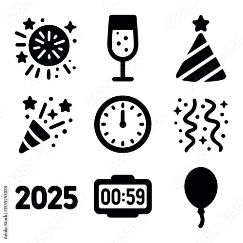 Gig Economy Icons. Solid, filled icons set of gig economy hiring: gig platform logo, short task icon, fast