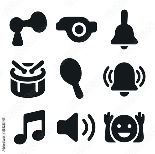 Teaser Campaign Icons. Solid, filled icons set of teaser campaign: blurred preview, coming soon badge, teaser