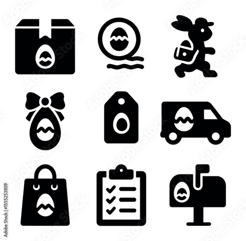 Courtroom Icons Grid. Solid, filled icons set of courtroom: judge gavel, witness stand, courtroom bench,
