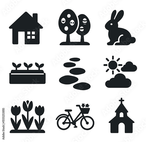 Criminal Law Icons. Solid, filled icons set of criminal law: jail bars, masked thief, knife icon, gun symbol,