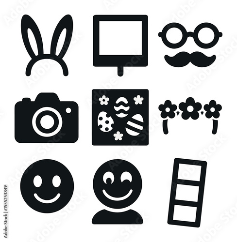 Forensic Tools Icons. Solid, filled icons set of forensics: microscope, blood test, evidence label, forensic
