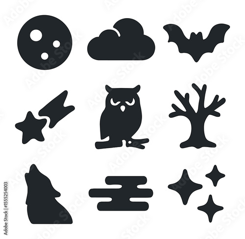 Traffic Court Icons. Solid, filled icons set of traffic court: traffic ticket, judge desk, speeding icon,